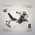 Stamina Conversion II Recumbent Bike/Rower, with Smart Workout App with No Subscription Required