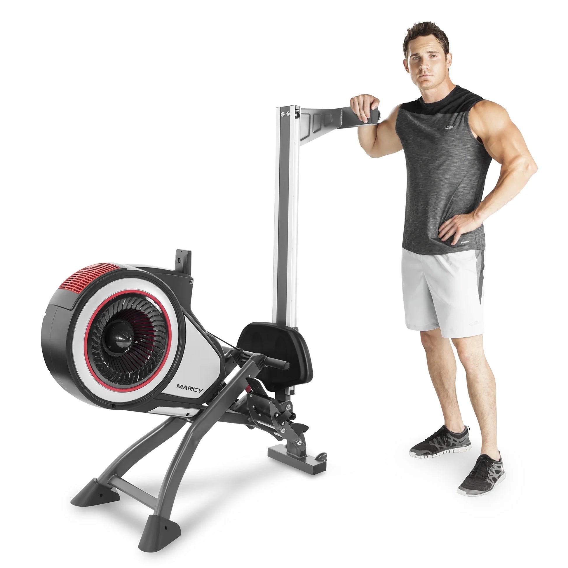 Foldable Turbine Rowing Machine Rower with 8 Resistance Setting and Transport Wheels NS-6050RE