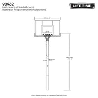 54 In. Polycarbonate Adjustable In-Ground Basketball Hoop