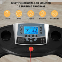 Treadmill with Auto Incline Folding Electric Running Machine 17'' Electric Treadmills 2.5HP/8.5MPH with 15 Training Programs