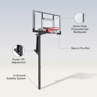 54 In. Polycarbonate Adjustable In-Ground Basketball Hoop — Lifestyle