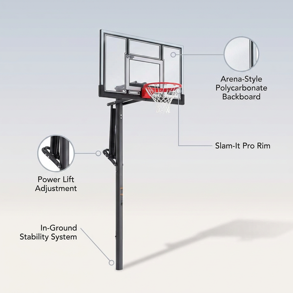 54 In. Polycarbonate Adjustable In-Ground Basketball Hoop — Lifestyle