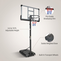 6.6 Ft. to 10 Ft. Adjustable Height Portable Basketball Hoop Goal Basketball System Basketball Equipment with Wheels