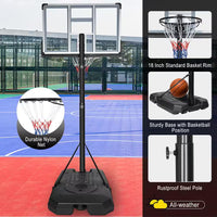 6.6 Ft. to 10 Ft. Adjustable Height Portable Basketball Hoop Goal Basketball System Basketball Equipment with Wheels