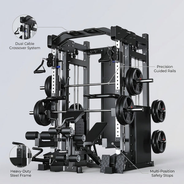 Home Gym Smith Machine Cable Crossover Weightlifting Sports Training