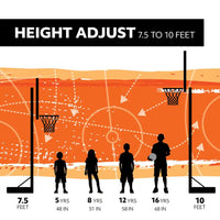 54 In. Polycarbonate Adjustable In-Ground Basketball Hoop