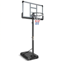 6.6 Ft. to 10 Ft. Adjustable Height Portable Basketball Hoop Goal Basketball System Basketball Equipment with Wheels — Studio Shot
